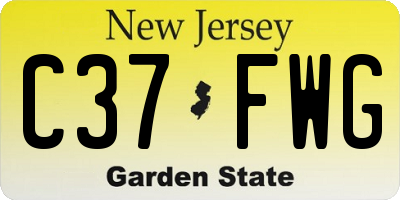 NJ license plate C37FWG