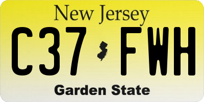 NJ license plate C37FWH