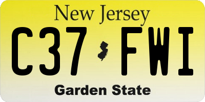 NJ license plate C37FWI