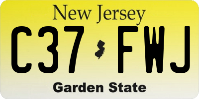 NJ license plate C37FWJ