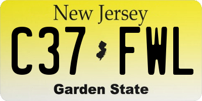 NJ license plate C37FWL