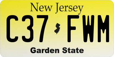 NJ license plate C37FWM