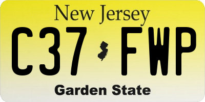 NJ license plate C37FWP