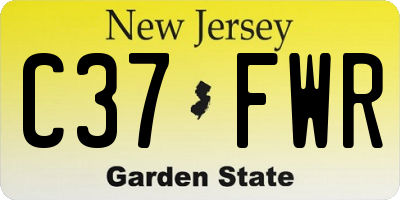 NJ license plate C37FWR