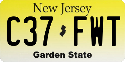 NJ license plate C37FWT
