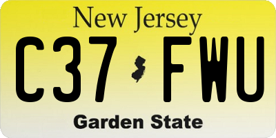 NJ license plate C37FWU