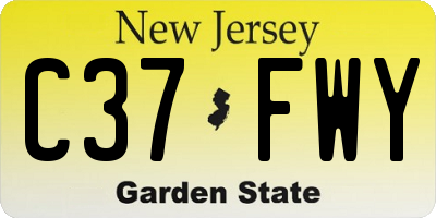 NJ license plate C37FWY