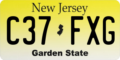 NJ license plate C37FXG