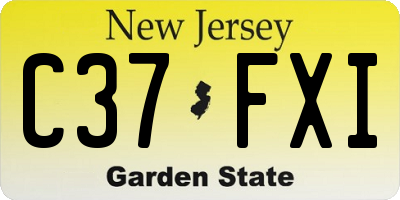 NJ license plate C37FXI