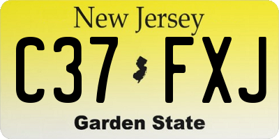 NJ license plate C37FXJ