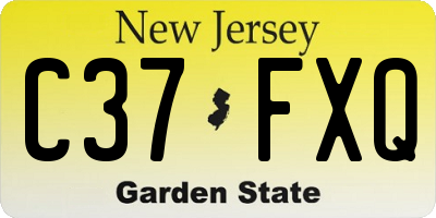 NJ license plate C37FXQ