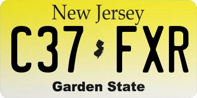 NJ license plate C37FXR