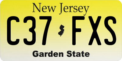 NJ license plate C37FXS