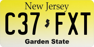 NJ license plate C37FXT