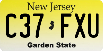 NJ license plate C37FXU