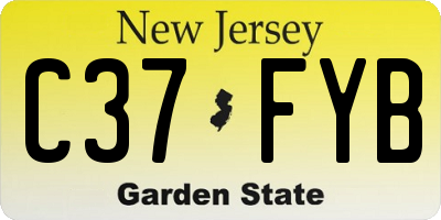 NJ license plate C37FYB