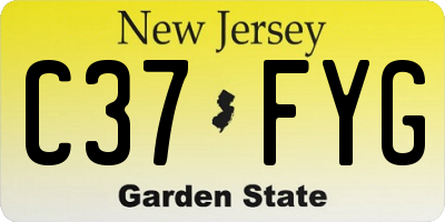 NJ license plate C37FYG