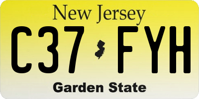NJ license plate C37FYH