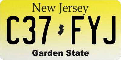 NJ license plate C37FYJ