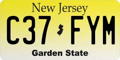 NJ license plate C37FYM