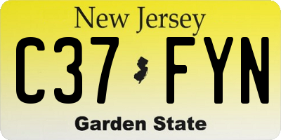 NJ license plate C37FYN