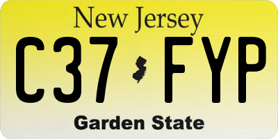 NJ license plate C37FYP