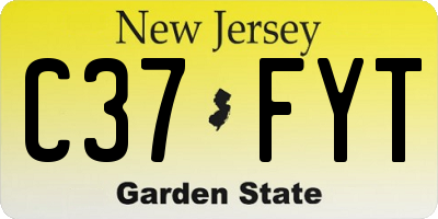 NJ license plate C37FYT
