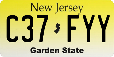 NJ license plate C37FYY