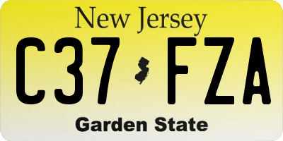 NJ license plate C37FZA