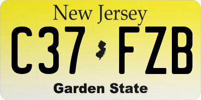 NJ license plate C37FZB
