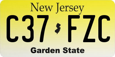 NJ license plate C37FZC