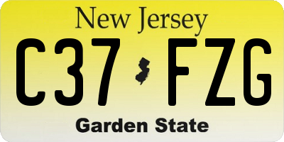 NJ license plate C37FZG