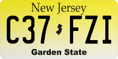 NJ license plate C37FZI