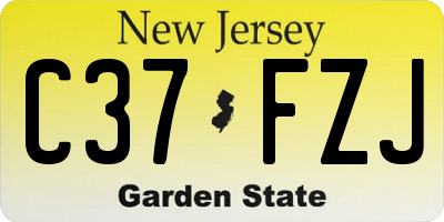 NJ license plate C37FZJ