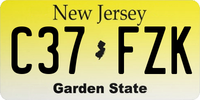 NJ license plate C37FZK