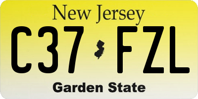 NJ license plate C37FZL