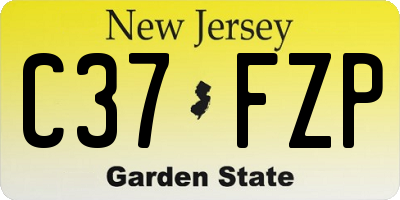 NJ license plate C37FZP