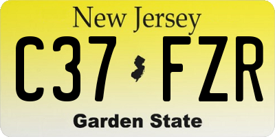 NJ license plate C37FZR