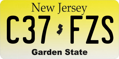 NJ license plate C37FZS