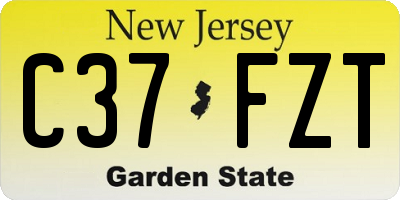 NJ license plate C37FZT
