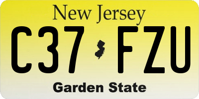 NJ license plate C37FZU