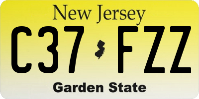 NJ license plate C37FZZ
