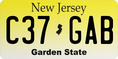 NJ license plate C37GAB