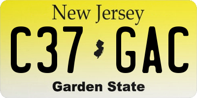 NJ license plate C37GAC