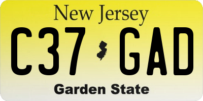 NJ license plate C37GAD