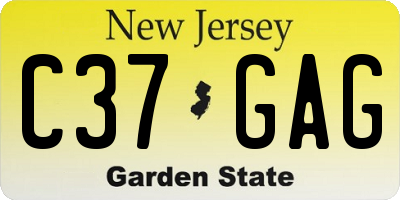 NJ license plate C37GAG