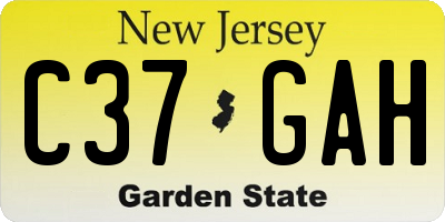 NJ license plate C37GAH