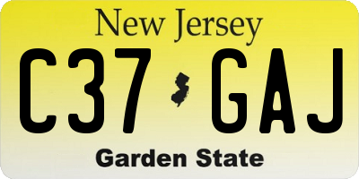 NJ license plate C37GAJ