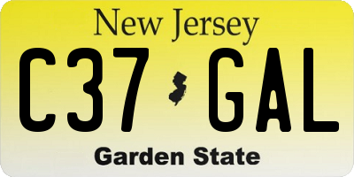 NJ license plate C37GAL