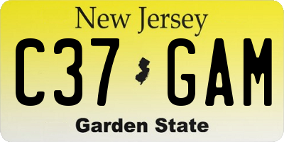 NJ license plate C37GAM